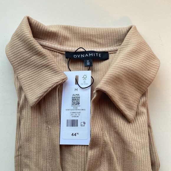 Dynamite tan ribbed polo dress, size M - Picture 4 of 5